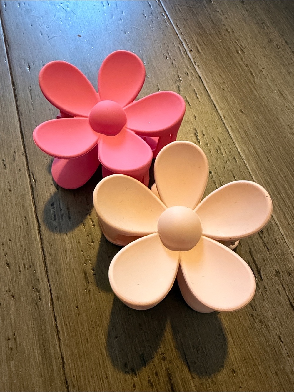 Pink Flower Hair Clips - Set of 2